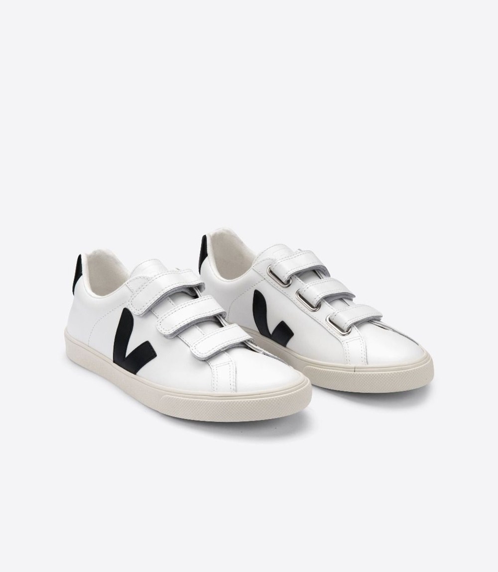 Veja Trainers Mens White/Black - 3-lock Leather - TFDW-18069